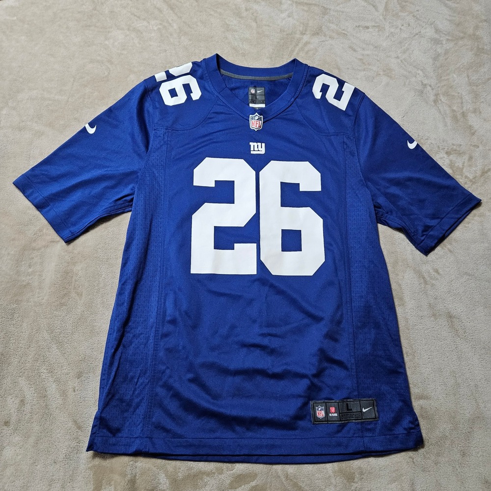 Nike New York Giants Saquon Barkley 26 NFL‎ Jersey Mens Large Blue On Field